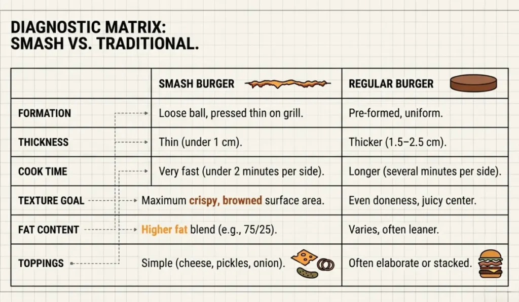Smash Burger vs. Regular Burger
